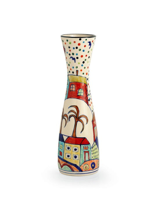 Hand-Painted Ceramic Decorative Vase – Artistic Table Vase for Home Décor